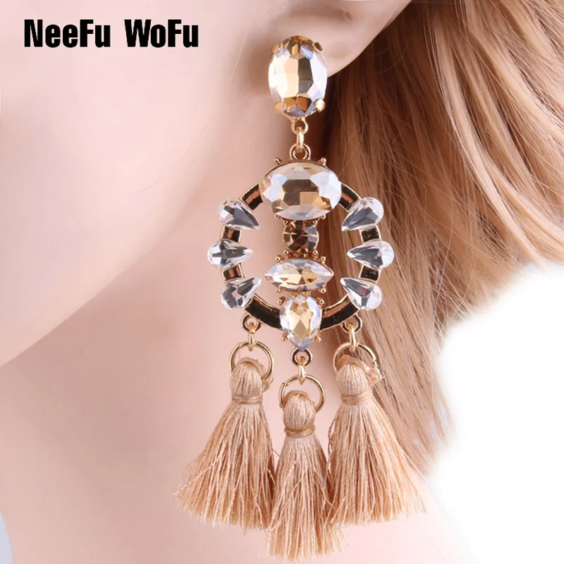 NeeFu WoFu 2020 Висячие длинные серьги богемные большие с кисточками Brinco Ear Oorbellen