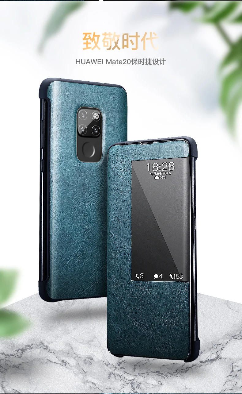 XOOMZ брендовый деловой чехол из натуральной кожи для huawei mate 20 Pro, умный спящий воловьей кожи, умный чехол для телефона huawei mate 20
