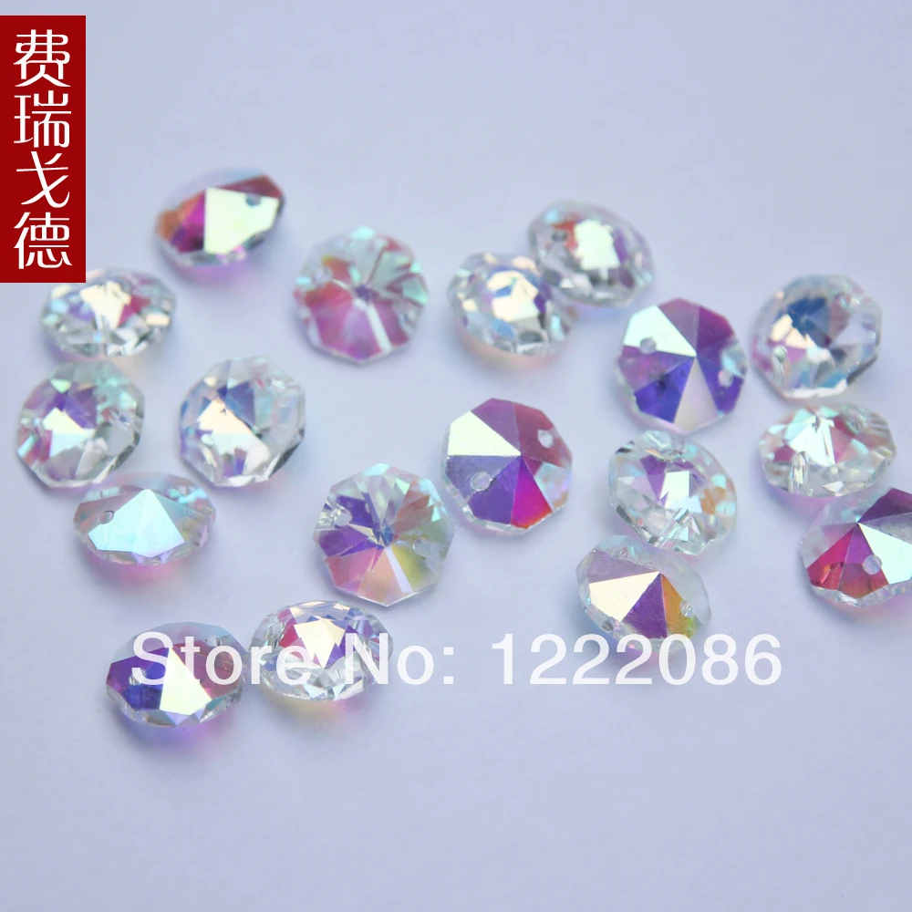 Бесплатная доставка 800 шт. восьмиугольные стеклянные бусины 14 мм aaa с 2