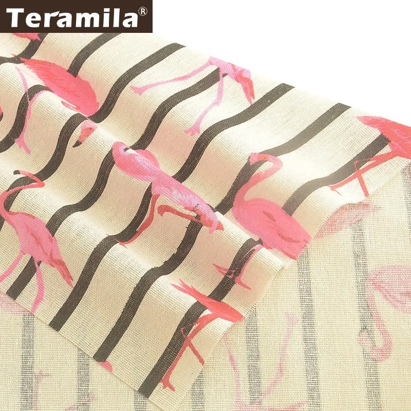 Teramila ручное крашеное хлопковое белье с птичкой ткань Tissu сделай сам скатерть