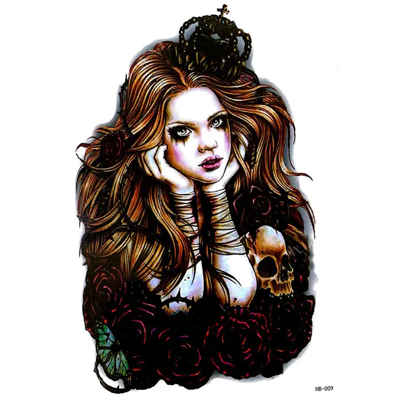 Тату-наклейки на рукава с рисунком больших девушек для женщин мужчин тотем