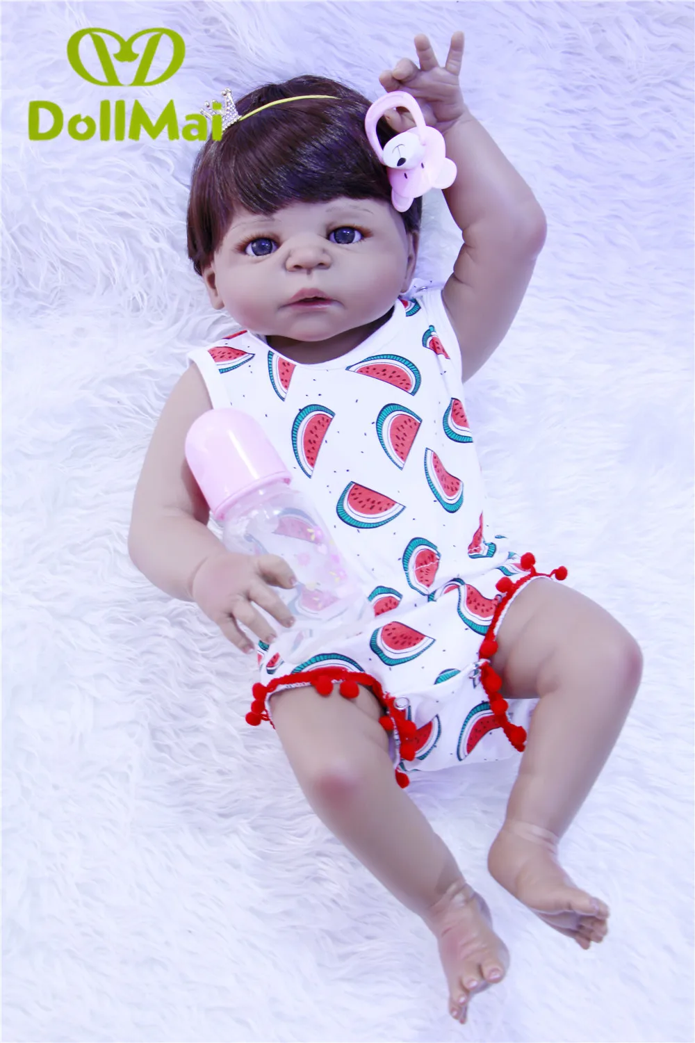 23 &quotсиликоновая Кукла Reborn Babies Реалистичная черная кожа стильный настоящий