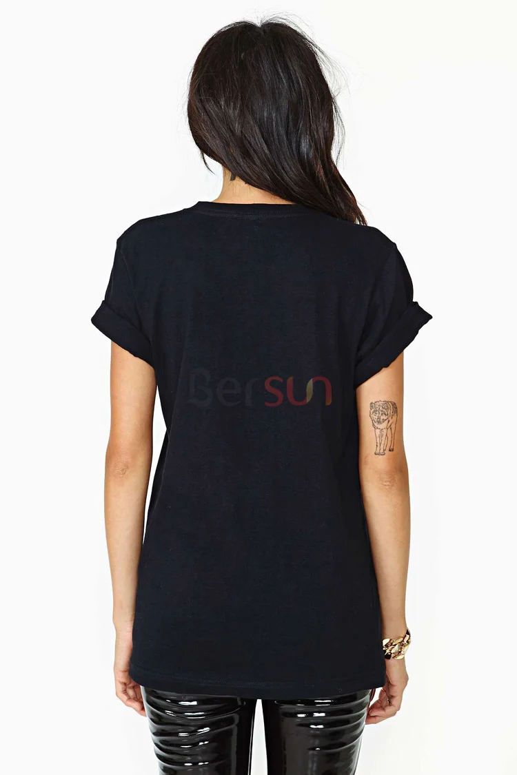 Bersun 2015 Summer Fashion Women T Shirt Letter BALLIN Bronzing Print Tops Tee Black O-neck Volumes Sleeve T-shirt | Женская одежда