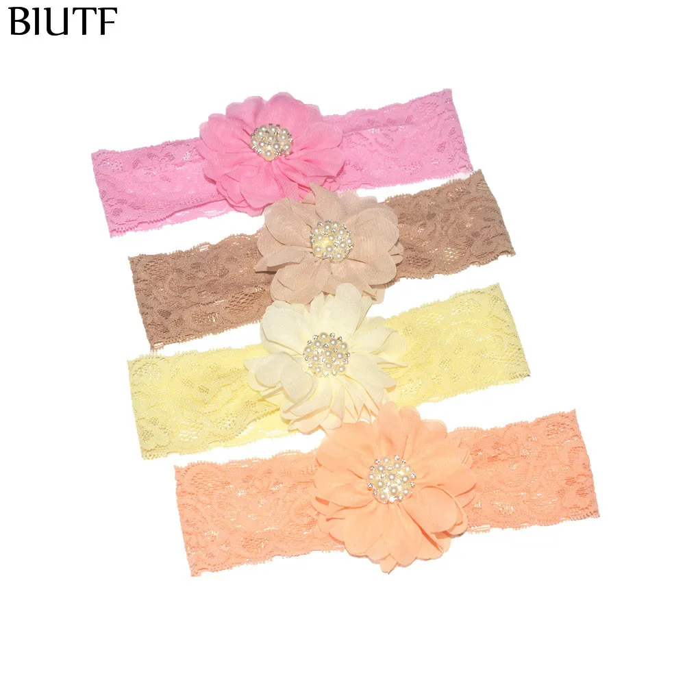 2 шт./лот эластичная Кружевная повязка на голову с пуговицами из горного хрусталя