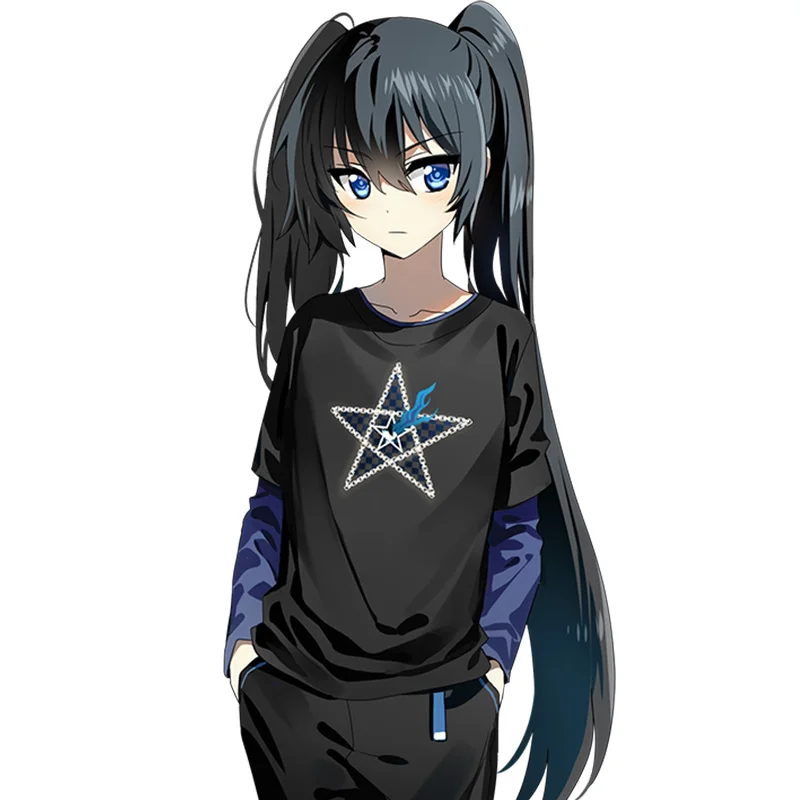 Футболка аниме BLACK ROCK SHOOTER тема Косплей рубашка с длинными рукавами для женщин и