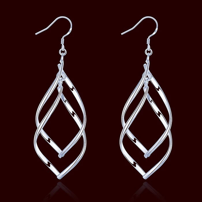FANALA Earrings Women Hollow Leaf Dangle Drop Silver Plated Hook Earring for Party Jewelry pendientes oorbellen | Украшения и