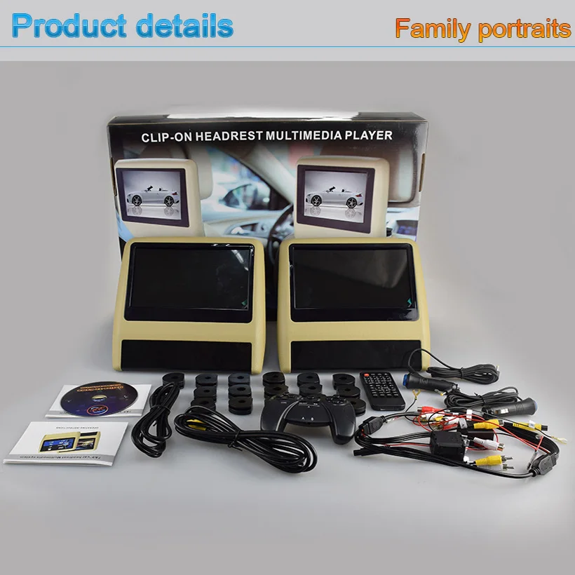 9-дюймовый автомобильный монитор на подголовник видеоплеер с USB/SD 800*480 ЖК-экран