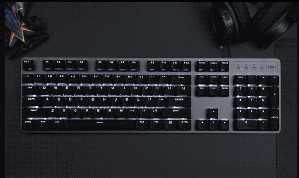 Xiaomi MIIIW игровая клавиатура 600k USB Проводная 104 клавишная плавающая кнопка из алюминиевого сплава с 6 режимами ABS+ PC белая подсветка