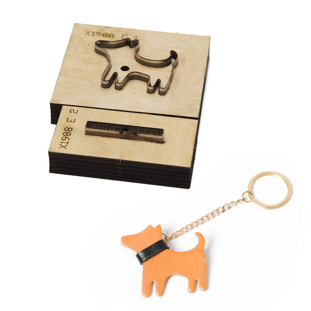 Сделай Сам кожаное ремесло в форме собаки брелок высекальный Нож Форма ручной