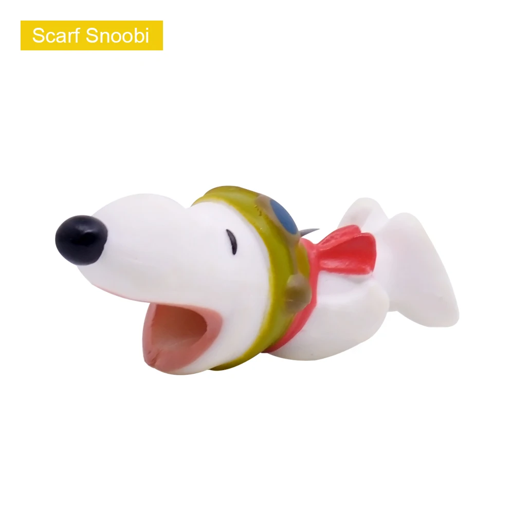 Scarf Snoobi CHIPAL милый мультфильм укус животное кабель протектор для iPhone USB кабель для передачи данных намотки аниме Bite Chompers Органайзер держатель телефона - Цвет: Scarf Snoobi