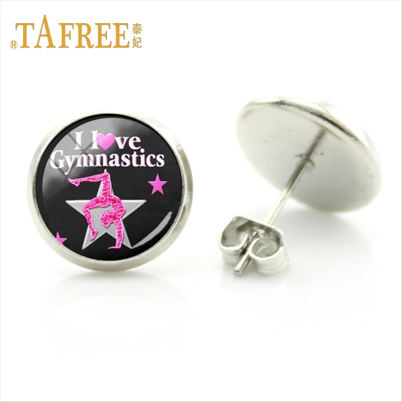 Серьги гвоздики TAFREE Изящные для танцовщицы балета студента любовь гимнастика