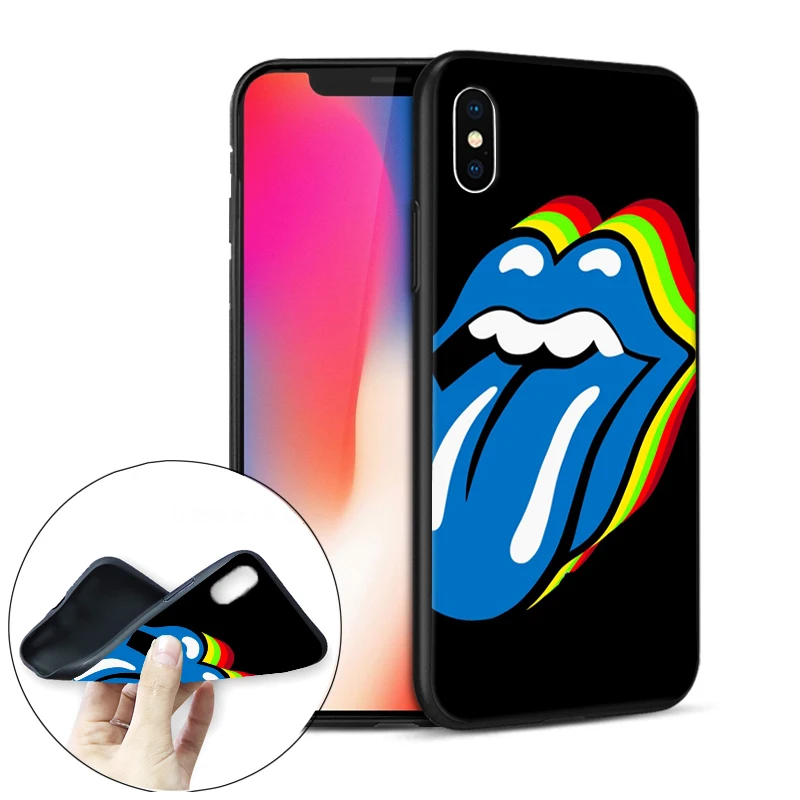 Цветной чехол с язычком для макияжа iPhone XS Max сексуальные губы мягкий силиконовый
