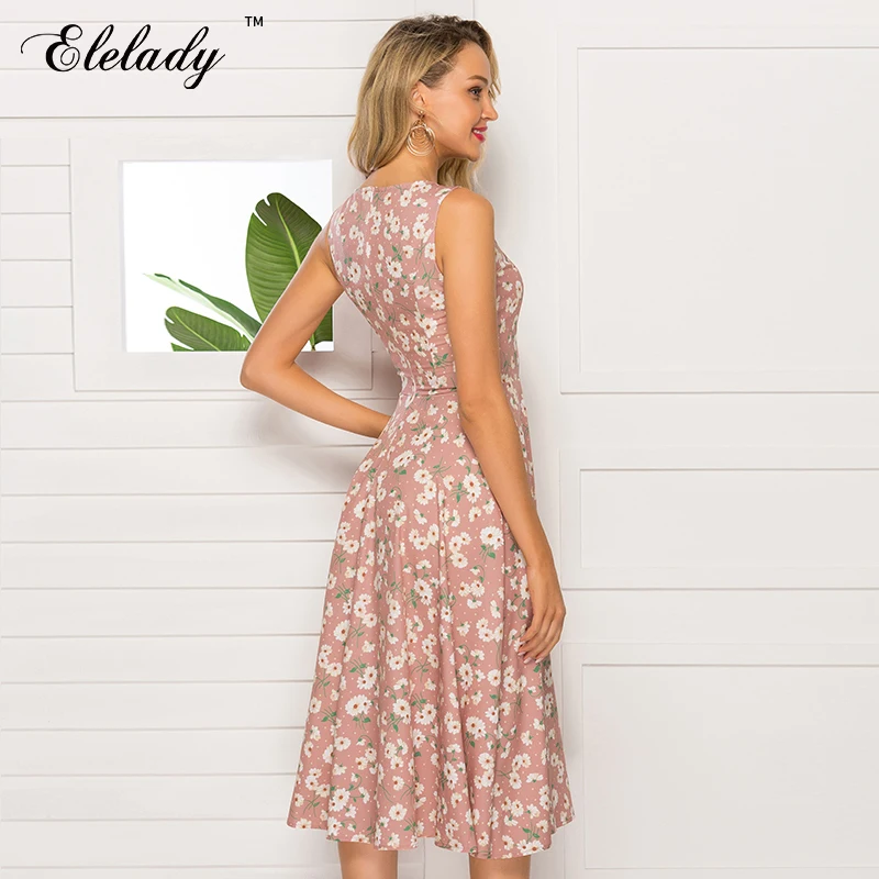 Southpire Vintage Classic Women Sleeveless Dress Elegant Floral Printed Retro A-line Dresses Simple Boho Autumn Vestidos | Женская