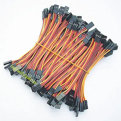 

100Pcs x 10cm 22AWG Wire Male to Male JR Plug Servo Extension Lead Wire Cable
