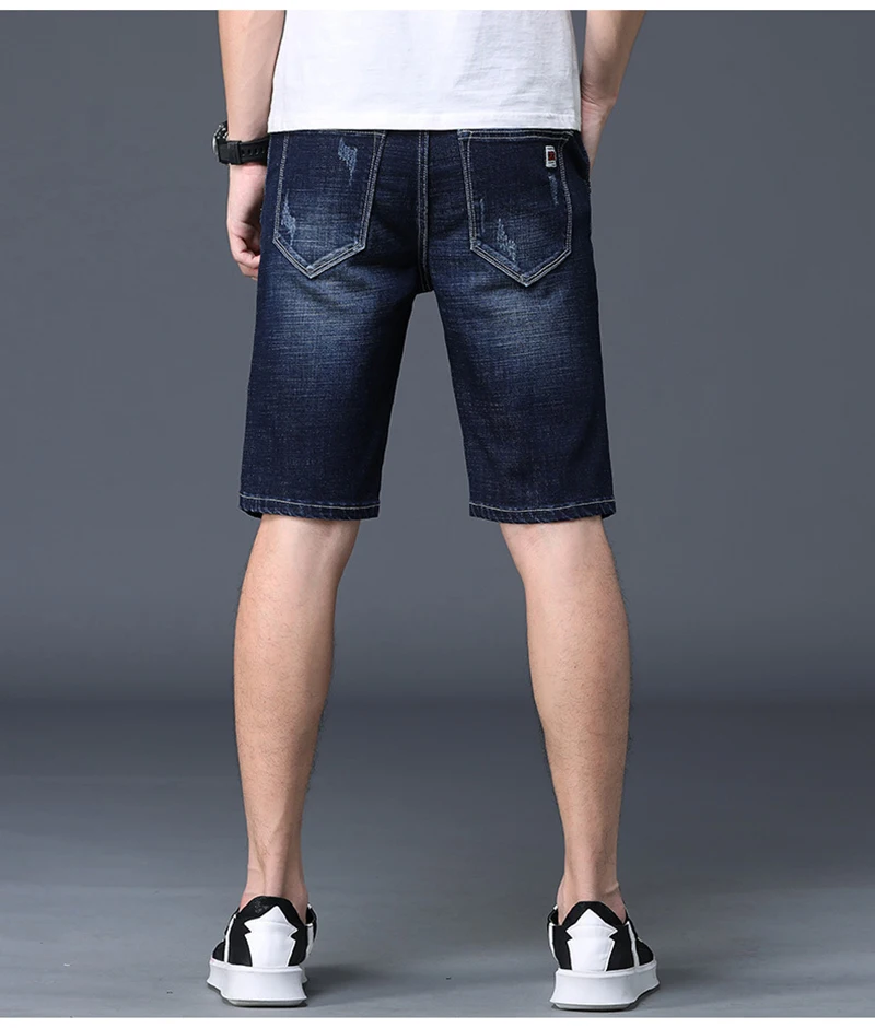 Men's Denim Shorts Good Quality Short Jeans Men Cotton Solid Straight Short Jeans Male Blue Casual Short Jeans High Quality