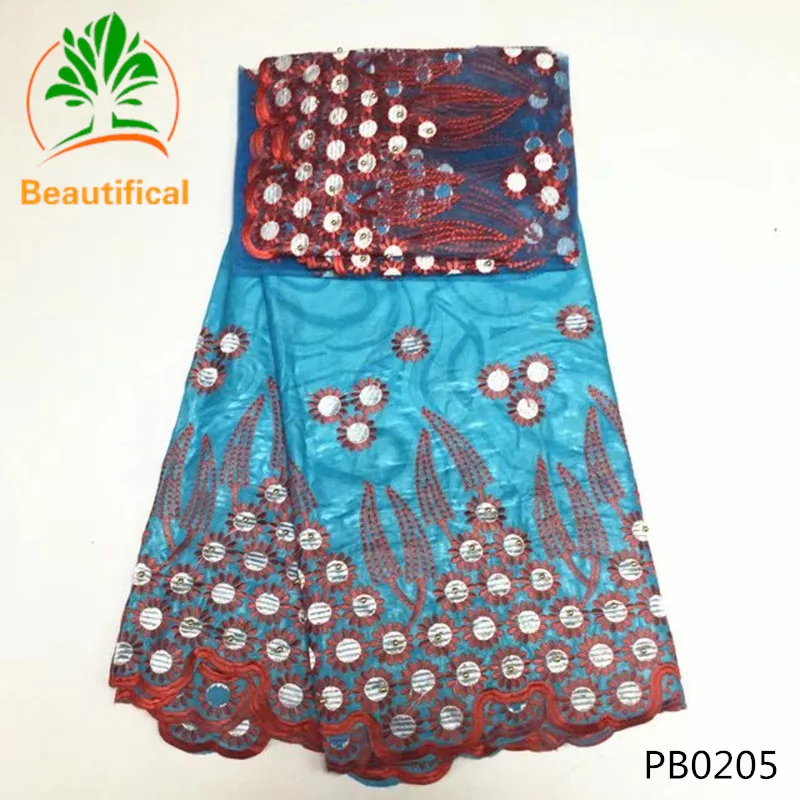 PB02 wholesale Bazin lace fabric 2017 African Embroidered beaded bazin riche getzner for Nigerian Wedding |