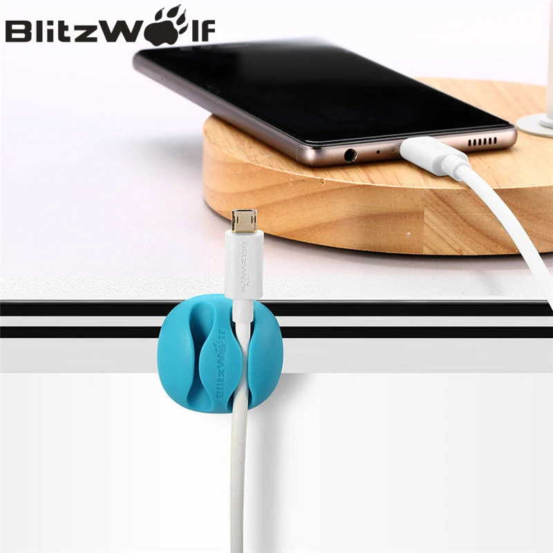 Устройство для намотки кабеля BlitzWolf 6 шт./лот органайзер зажим наушников