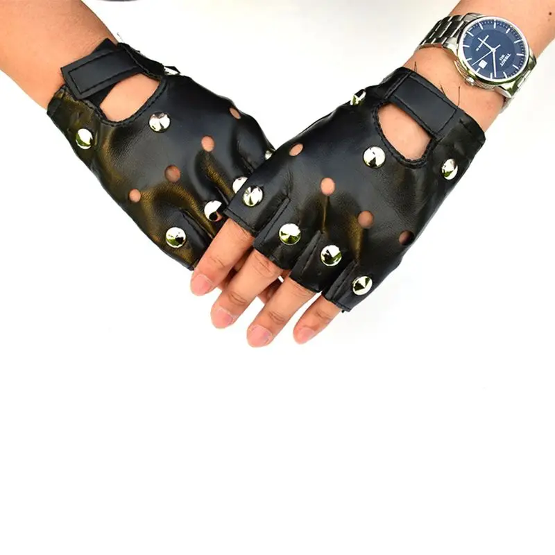 Мужские/женские перчатки для уличного танца полые из искусственной кожи с