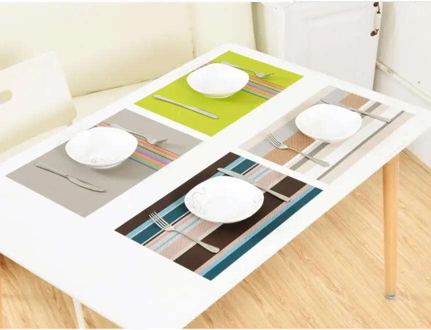 45*30CM Table Mat Rectangular PVC Anti-Slip Bowl Plate Cup Pads Braided Placemat Heat Insulation Pad Kitchen Accessories | Дом и сад
