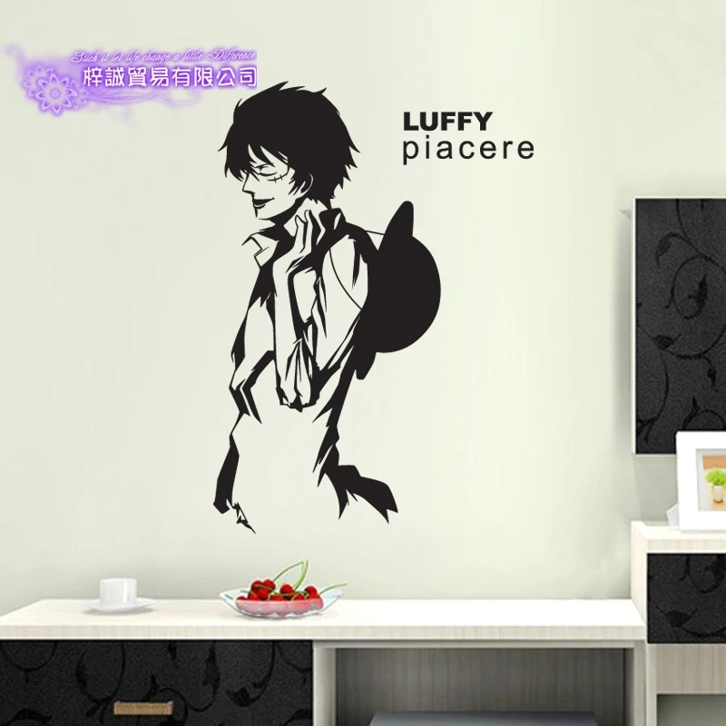 Luffy ONE PIECE Настенная Наклейка Декор для дома декоративное украшение Аниме