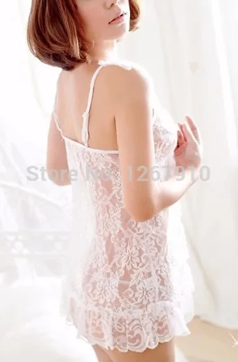 Женское нижнее белье белое кружевное Сексуальное полукомбинация и стринги