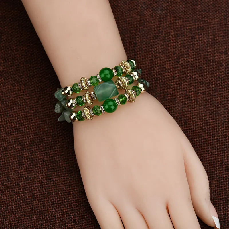 MissCyCy Винтаж многоцветный браслет для женщин Богемия смолы браслеты из камней и