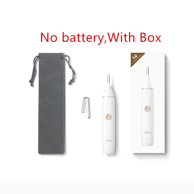 No battery With box Новинка, XIAOMI Mijia SOOCAS, триммер для волос в носу, бровей, IPX5, портативная машинка для стрижки бровей, ушные волосы, Минималка, очиститель, отделка - Цвет: No battery With box