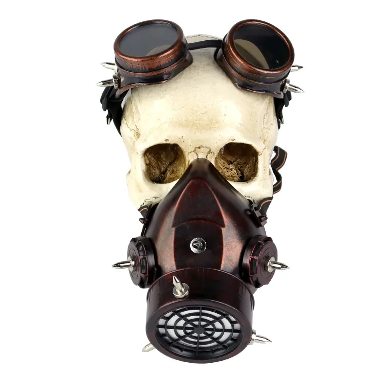 Стимпанк черный кибер-респиратор 2 канистры 1 клапан Rave Паровой Панк косплей