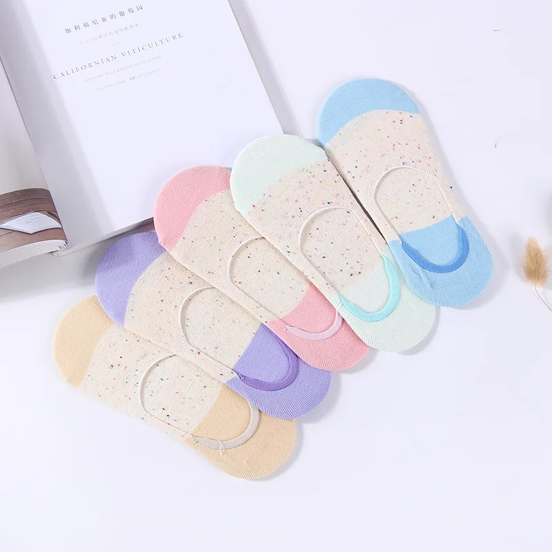 Женские Лоскутные хлопковые дешевые Носки ярких цветов дышащие женские носки