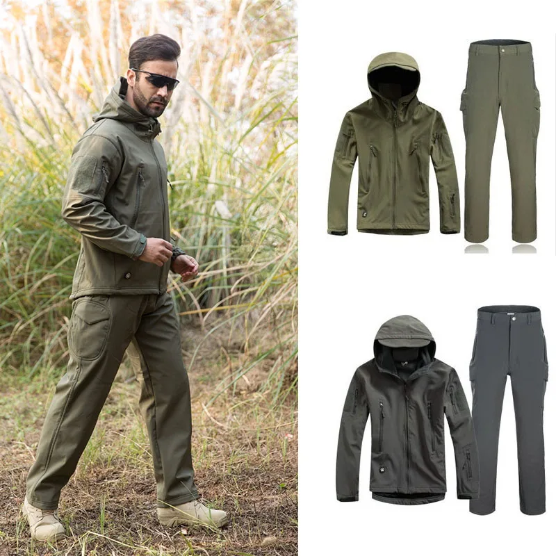 Мужская куртка для охоты водонепроницаемая ветрозащитная кемпинга мягкая