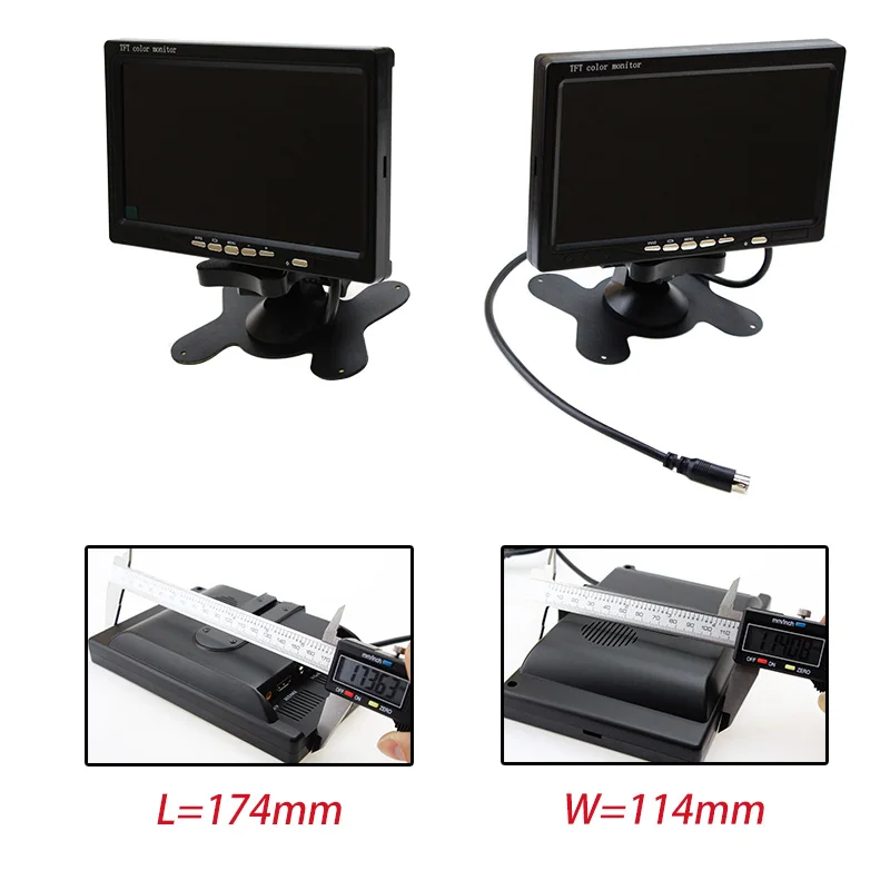 HaiSunny 7 дюймов 1024x600 автомобильный монитор с HDMI входом VGA AV вход TFT LCD CCTV безопасности