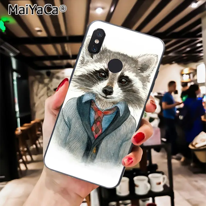 MaiYaCa модный енот красная панда лиса дизайн чехол для телефона для Xiaomi Redmi4X 6A S2 Go Redmi 5 5Plus Note4 Note5 7 Note6Pro