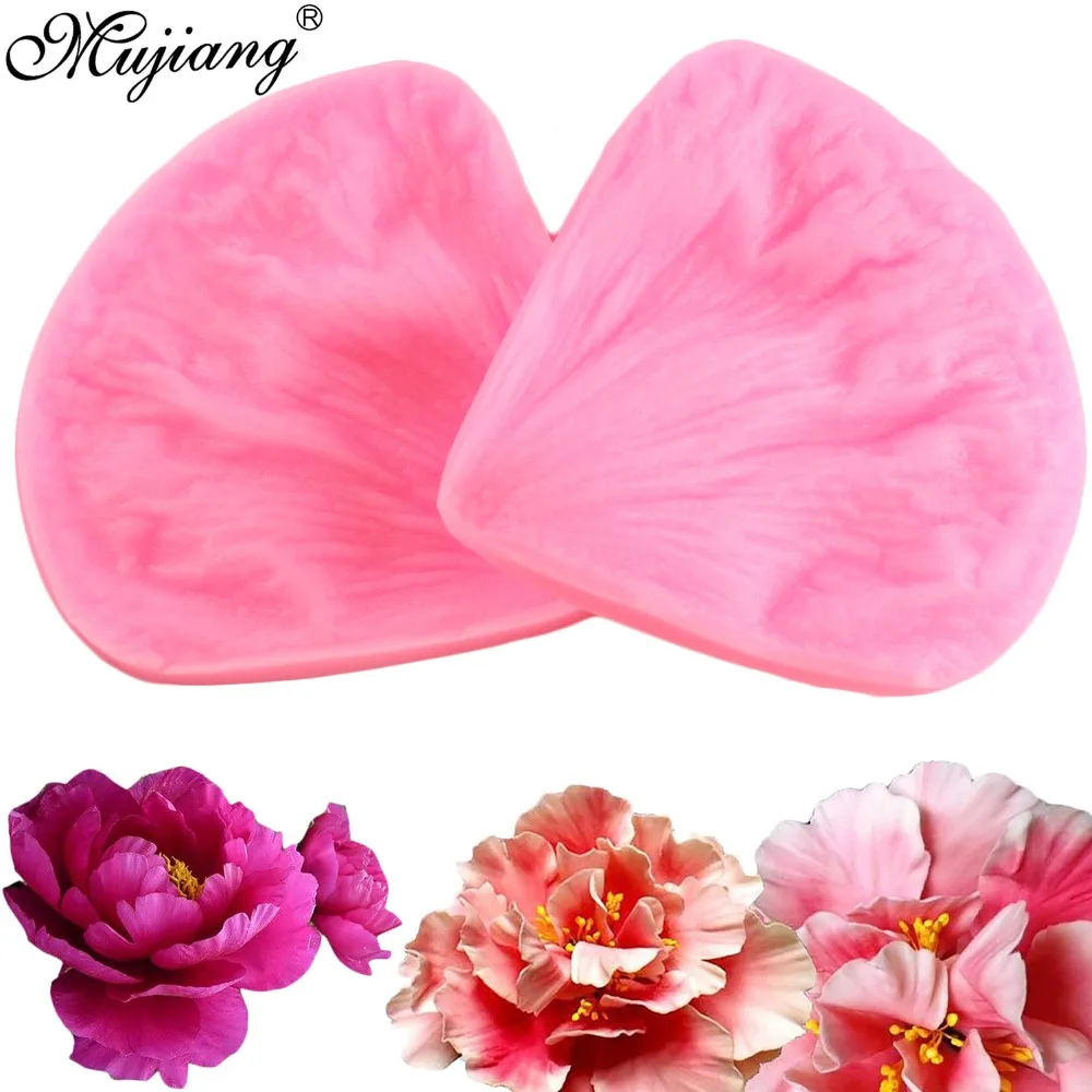 

3D Peony Flower Petals Silicone Mold Relief Fondant Cake Decorating Tools Chocolate Gumpaste Candy Clay Moulds Cupcake Baking
