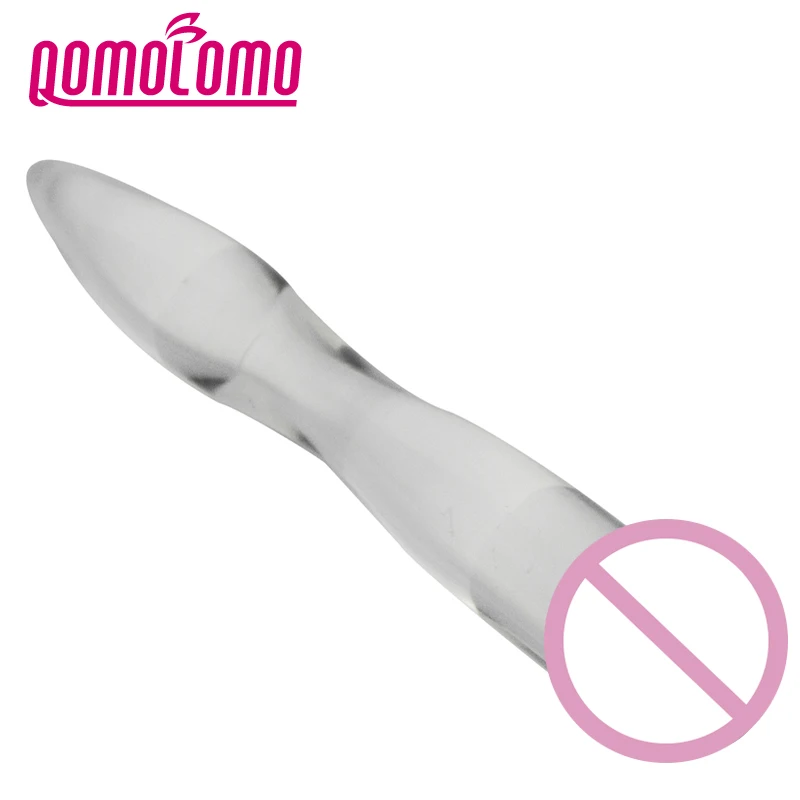 Двойной стеклянный дилдо из стекла пирекс Qomolomo женские фаллоимитаторы секс