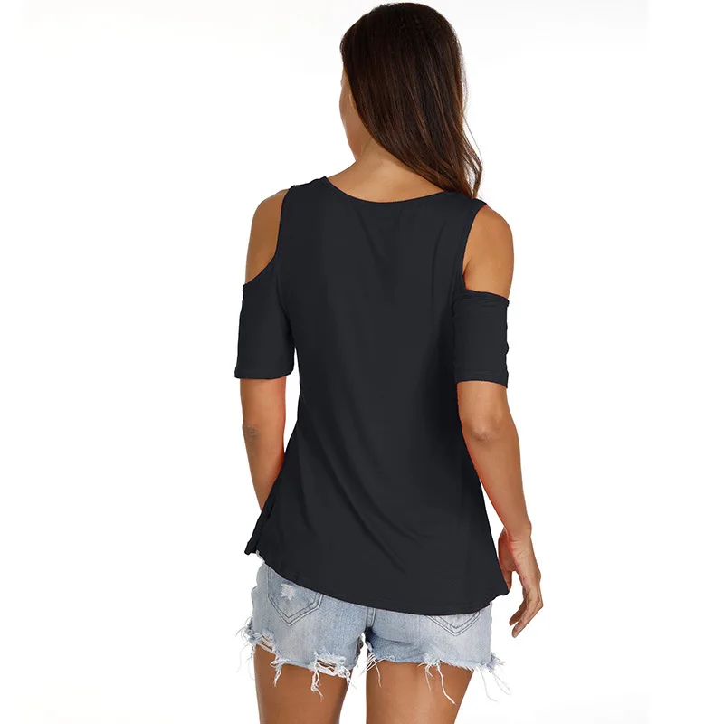 Женская футболка с v образным вырезом и перекрестным ремешком летняя простая