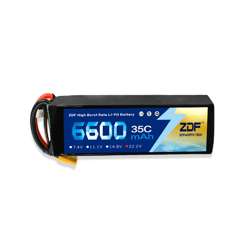 

ZDF Lipo Battery 6600mAh Lipo 22.2V 6S Battery Pacl 35C Professional Drone for F5 UAV RC Batteries High Quality