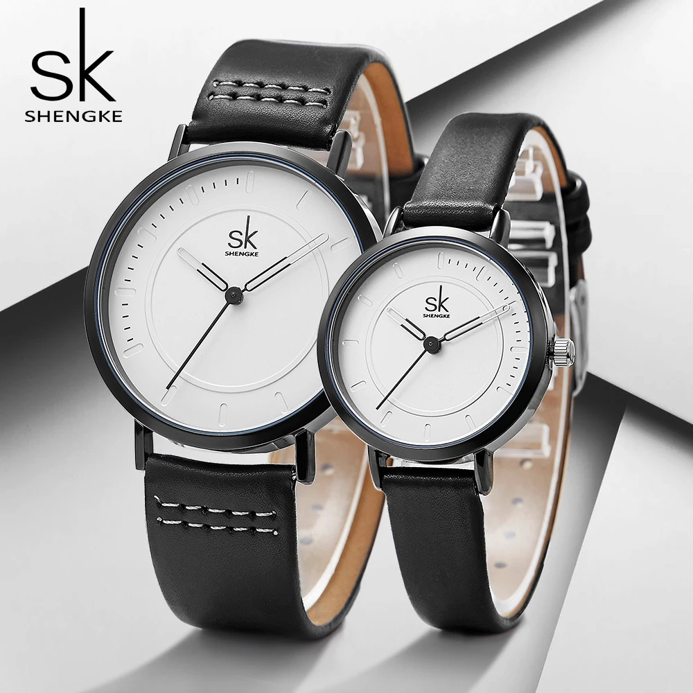 Shengke Watches Top Brand Luxury Couple Watch Women Men Fashion Leather Waterproof Beloved Clock Reloj Relogio Saat Montre | Наручные