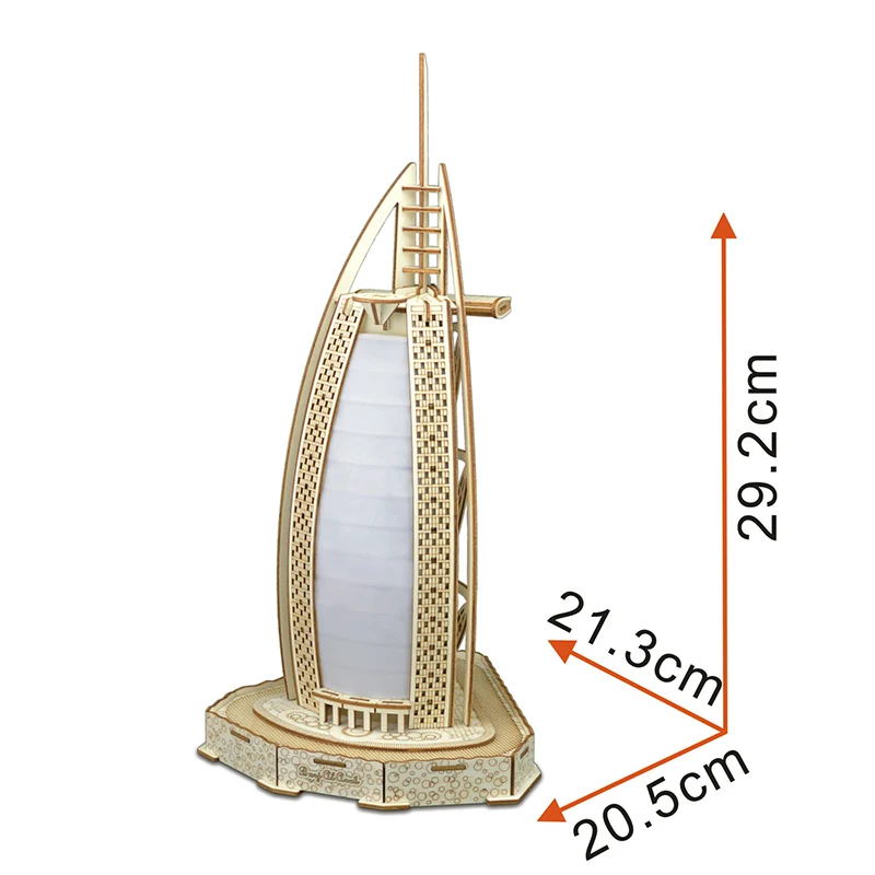 DIY лазерная резка 3D Burj Al арабские деревянные пазлы обучающая образовательная