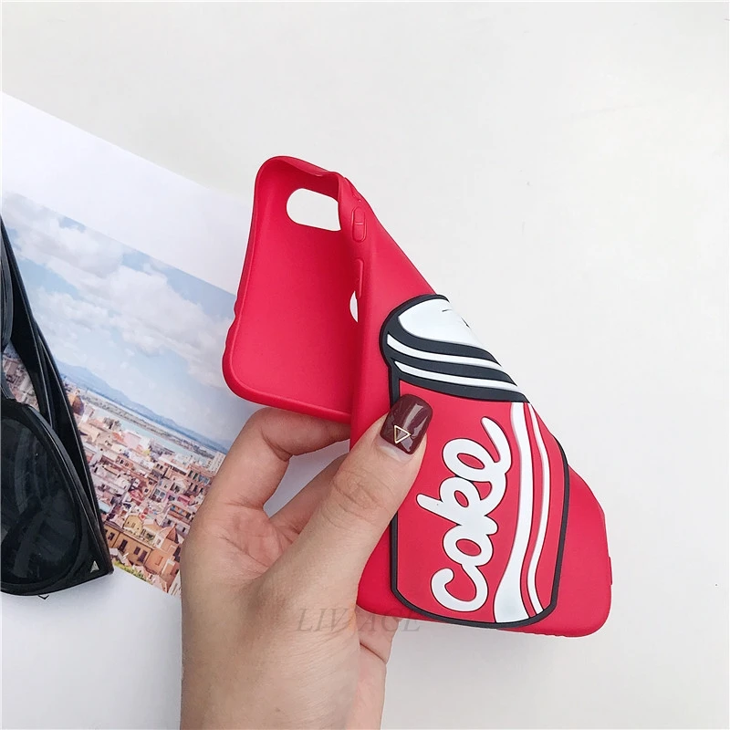 Силиконовые чехлы 3D Cola для xiaomi redmi 7 note 6 pro 5 plus s2 y2 y3 a2 a1 mi 8 9 se mi8 lite mi9 милый мягкий
