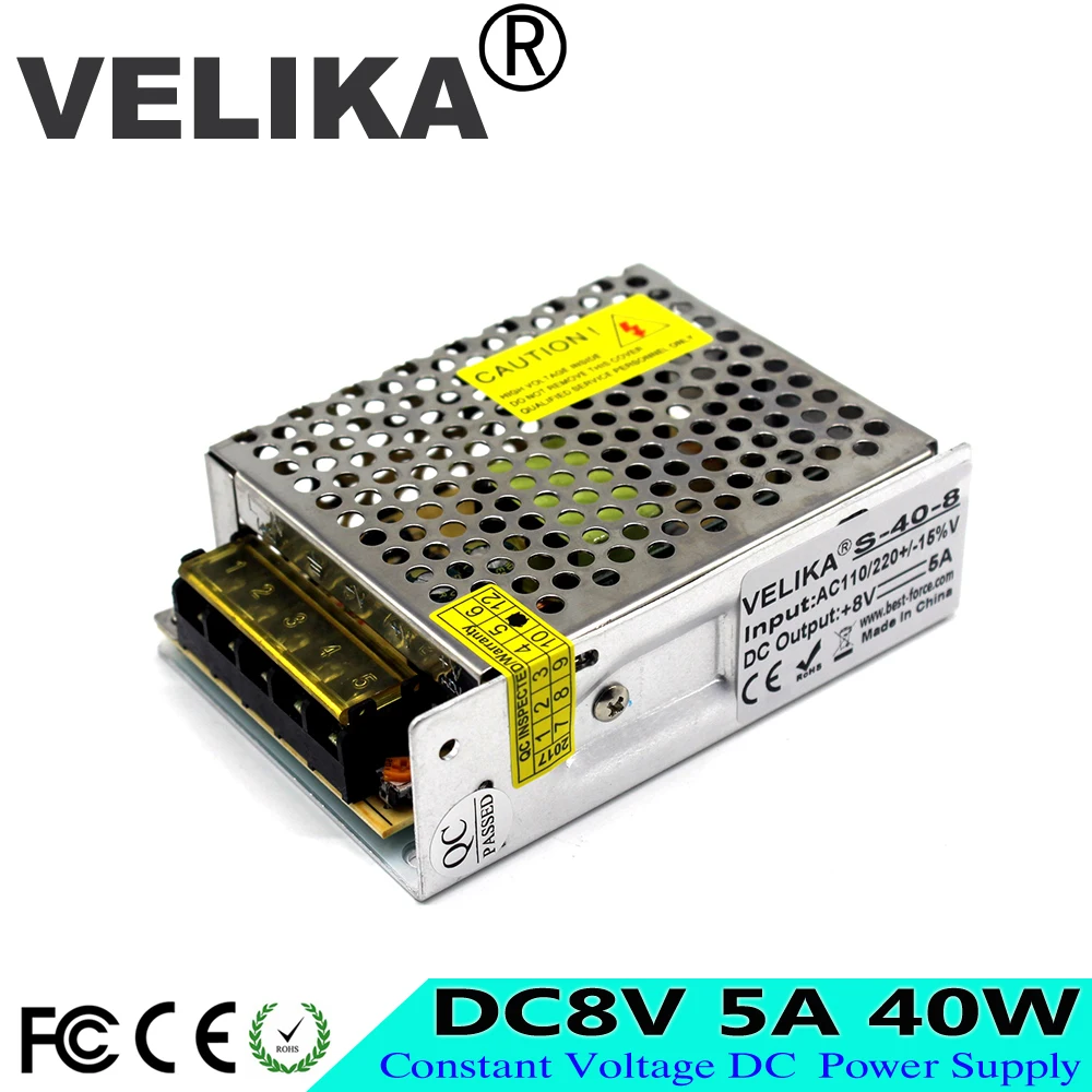 Одиночный выход dc8V 5A 40W драйвер импульсного источника питания Трансформаторы
