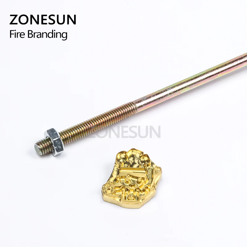ZONESUN 30 см фирменная ручка для сжигания пресс-штамп на торт печенье сладости, железная латунная форма сжигание ручка, индивидуальный дизайн(M8