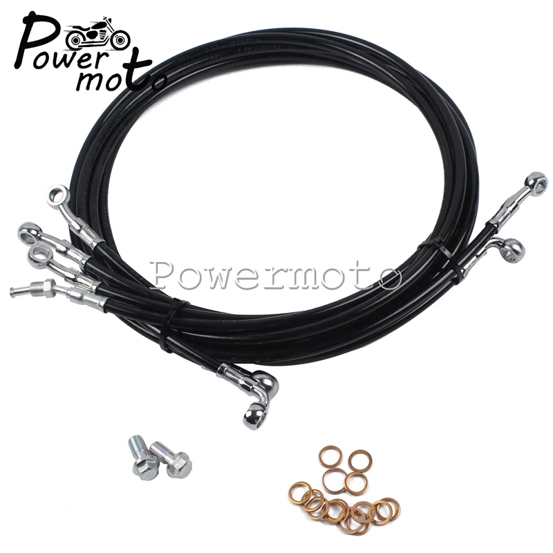 Мотоциклетный 10-12 &quotнержавеющий черный руль APE Cable комплект тормозной линии для