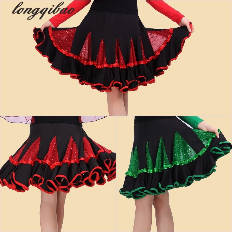 Юбка с эластичным поясом для взрослых одежда латиноамериканских танцев юбки