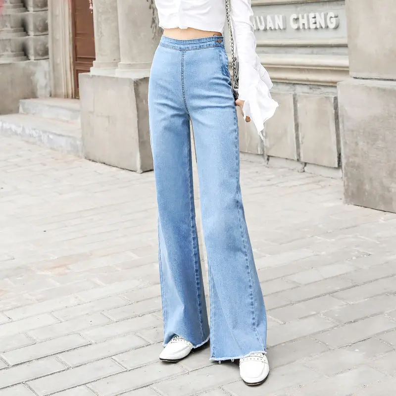 Vangull High Street, женские джинсовые синие джинсы, брюки размера плюс 32, новинка, женские свободные широкие брюки с высокой талией, большой размер s