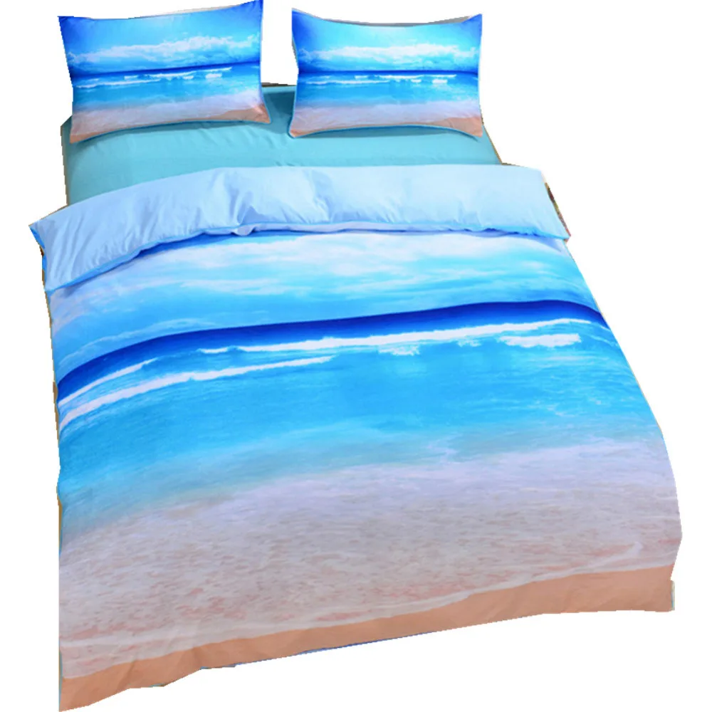 Домашний текстиль 3 шт король королева полный двойной размер море постельные