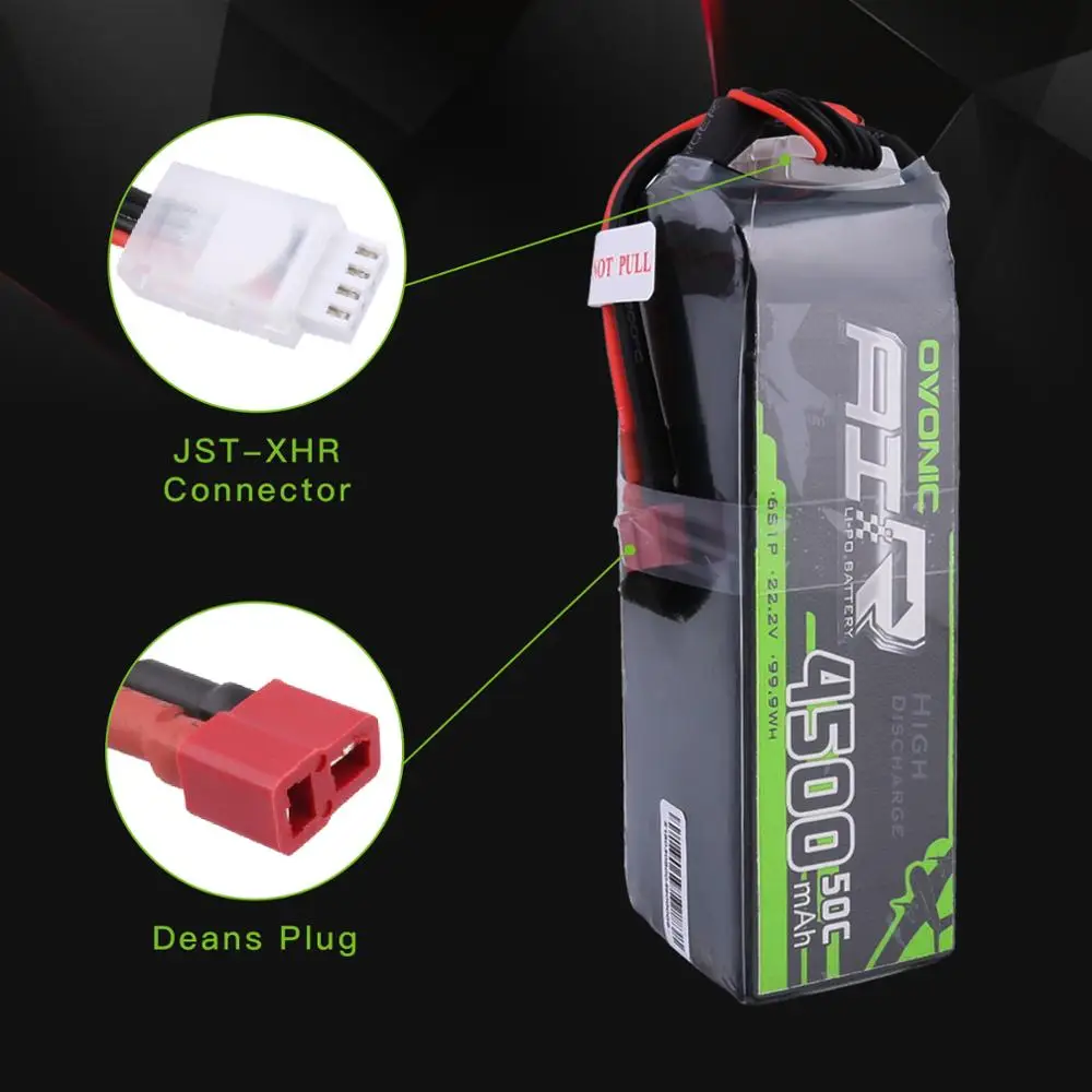 Аккумулятор LiPo 2PackOvonic 4500 мАч 22 2 в 6S1P 50C 100C батарейный блок T и XT60 для