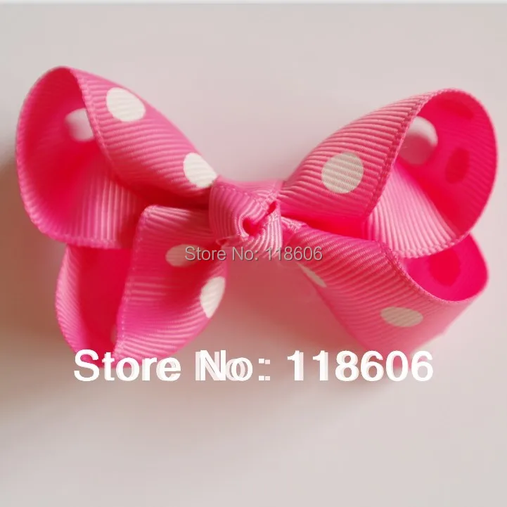 120 шт. Бесплатная доставка заколка для волос розовый бант в горошек | Аксессуары