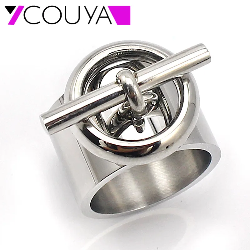 

15mm Width Knot Ring For Women unique pendant Rings 316L Stainless Steel & Metal Silver Colour Ring Women Jewelry R10041