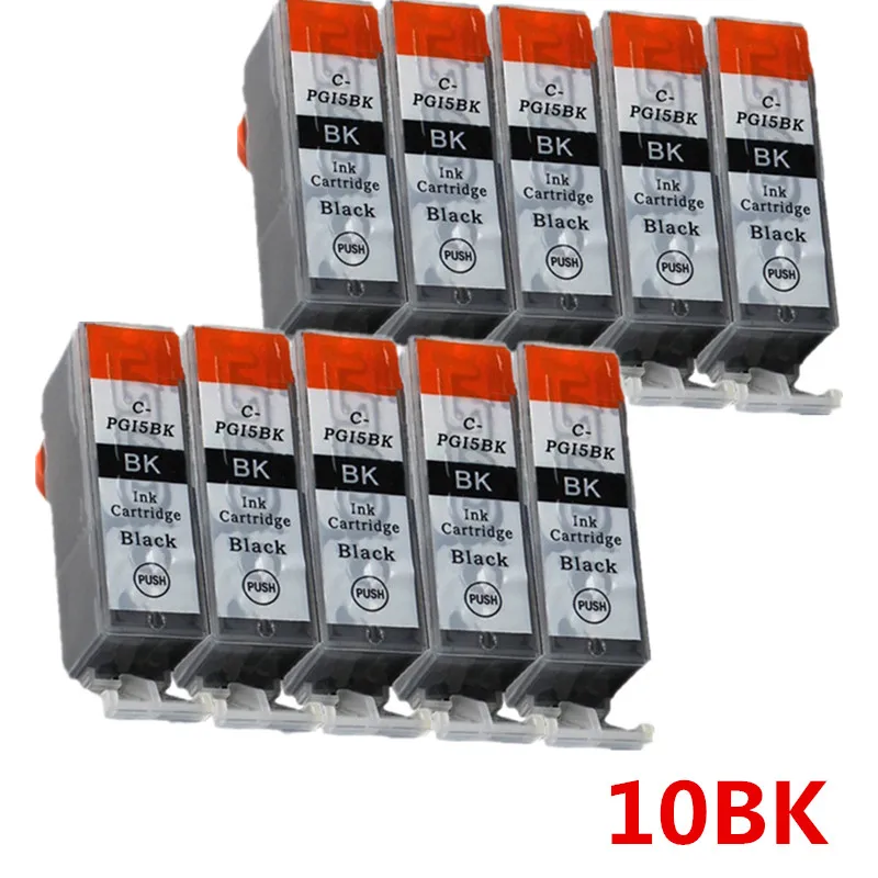 Замена CLI-8 PGI-5 PGI-5BK PGI5BK PGI-5 PGI 5 5BK чернильные картриджи для Canon Pixma iP3300 iP4200 iP4300 iP4500 iP5200 принтер - Цвет: 10BK