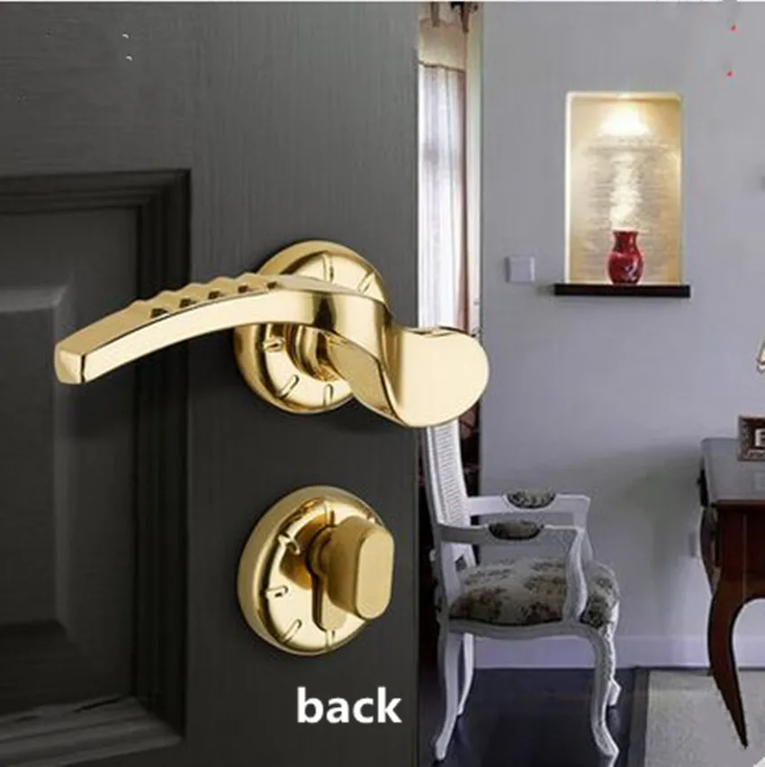 Split gold personalized fashion mute handle lock zinc alloy bedroom door Matte nickel interior solid wooden locks | Обустройство дома